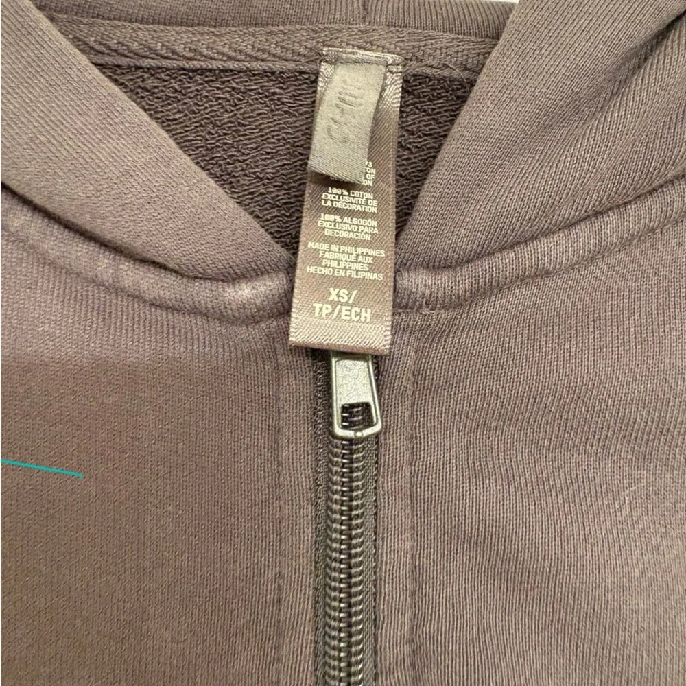 Skims French terry zip up hoodie XS Zip-Up Hoodie ASH - Picture 4 of 4